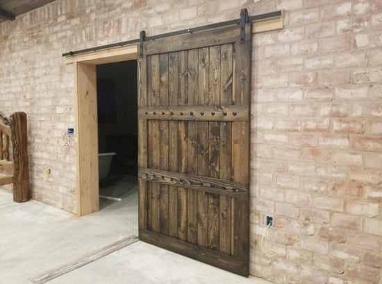 Rustic Interior Barn Sliding Door with Barn Hardware - 84x48 Horizon style Barn Door