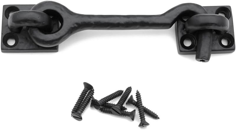 Black cabin hook barn door lock with included screws