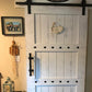 Barn door with wooden frame using Customized Barn Sliding Hardware