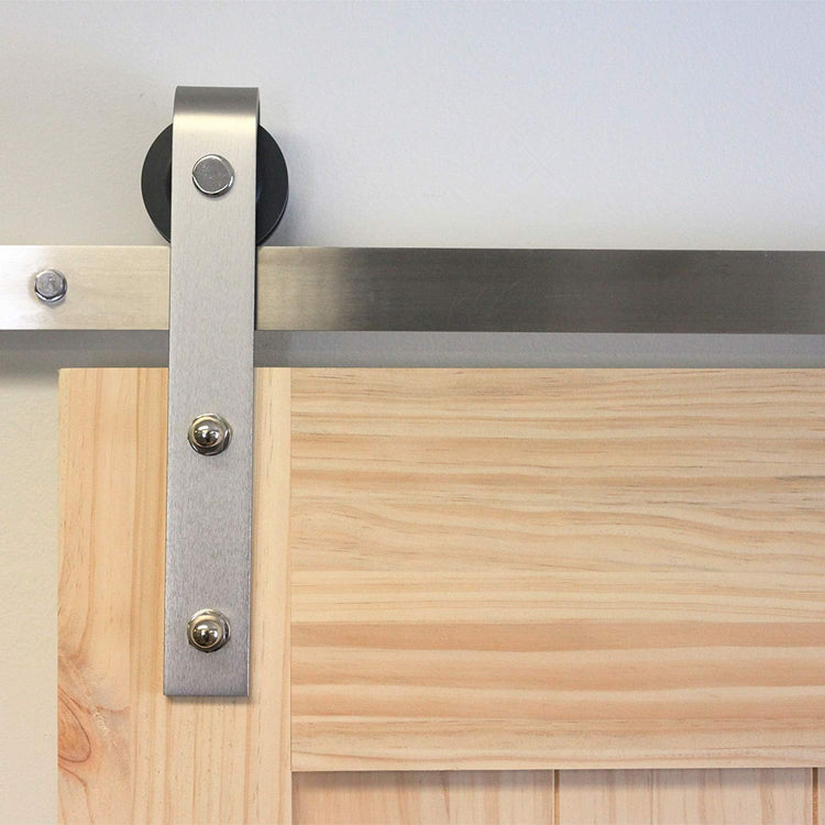 Close-up view of a barn door&