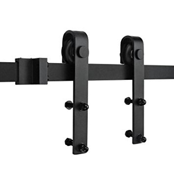 Black metal hardware for sliding barn shutters