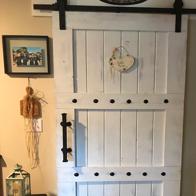 Rustic Horizon Interior Barn Sliding Door with Barn Hardware - 84x36 Paneled Style Barn Door - NW WoodenNail