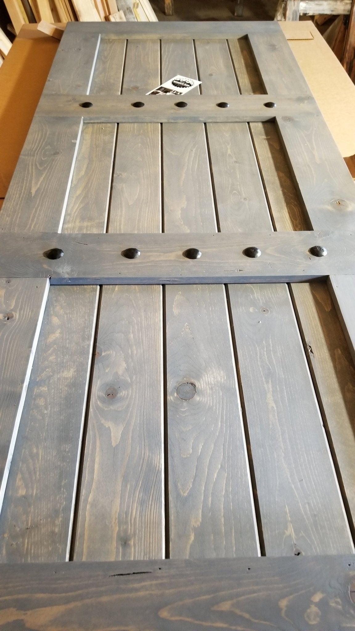 Rustic Horizon Interior Barn Sliding Door with Barn Hardware - 84x36 Paneled Style Barn Door - NW WoodenNail