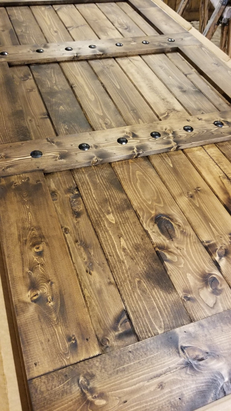 Rustic Interior Barn Sliding Door with Barn Hardware - 84x48 Horizon style Barn Door - NW WoodenNail